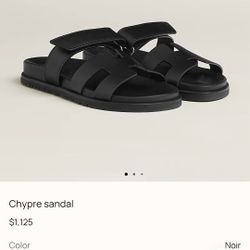 Hermès Black Calfskin Sandals New Size 9.5/40