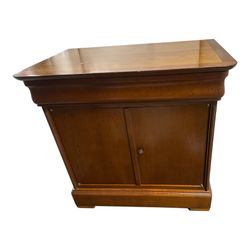 Grange French Louis Philippe Cherry Wood Queen Bed Night Stand 
