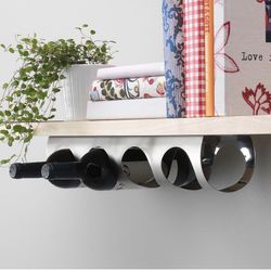 Two 4-Bottle Stainless Steel Wine Racks