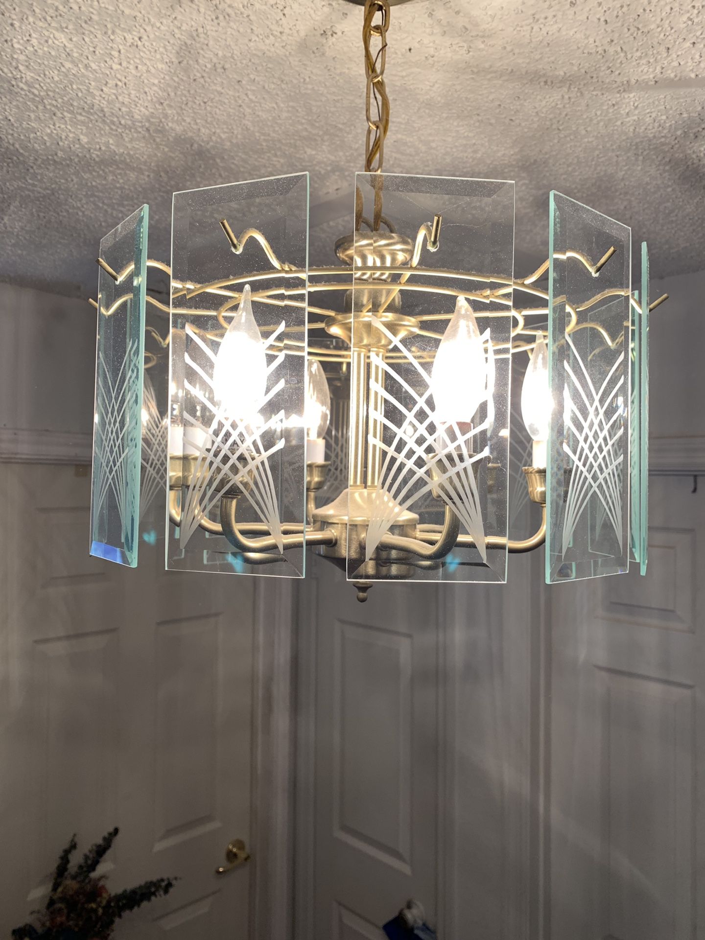 Satin Brass finish chandelier