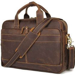 $50 AUGUS MENS LEATHER 17" MESSANGER BAG