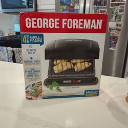 George Foreman 4 Serving Grill Original Box Grill And Panini Fat Removal