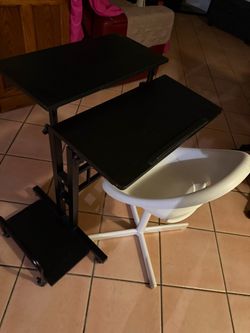 Rolling Computer Desk and Chair Set