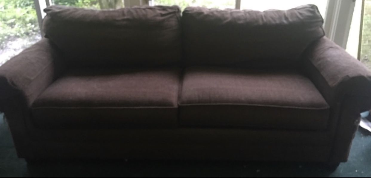Bassett brand Brown fabric large comfy couch