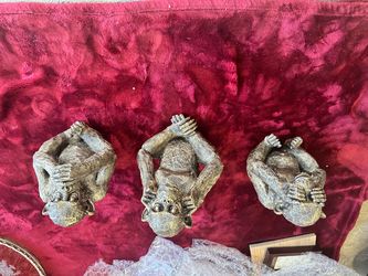 Three Wise Monkeys Figurines | See No Evil, Hear No Evil, Speak No Evil | Set of 3 | $39 OBO