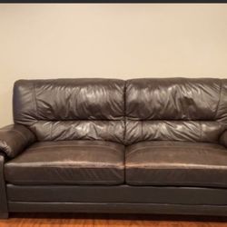 Leather Sofa And Large Chair  Sold As Set 250