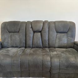 Viking Graphite Reclining Sofa – Good Condition 