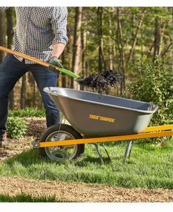 True Temper 6 cu. ft Steel / Metal Powered Wheelbarrow