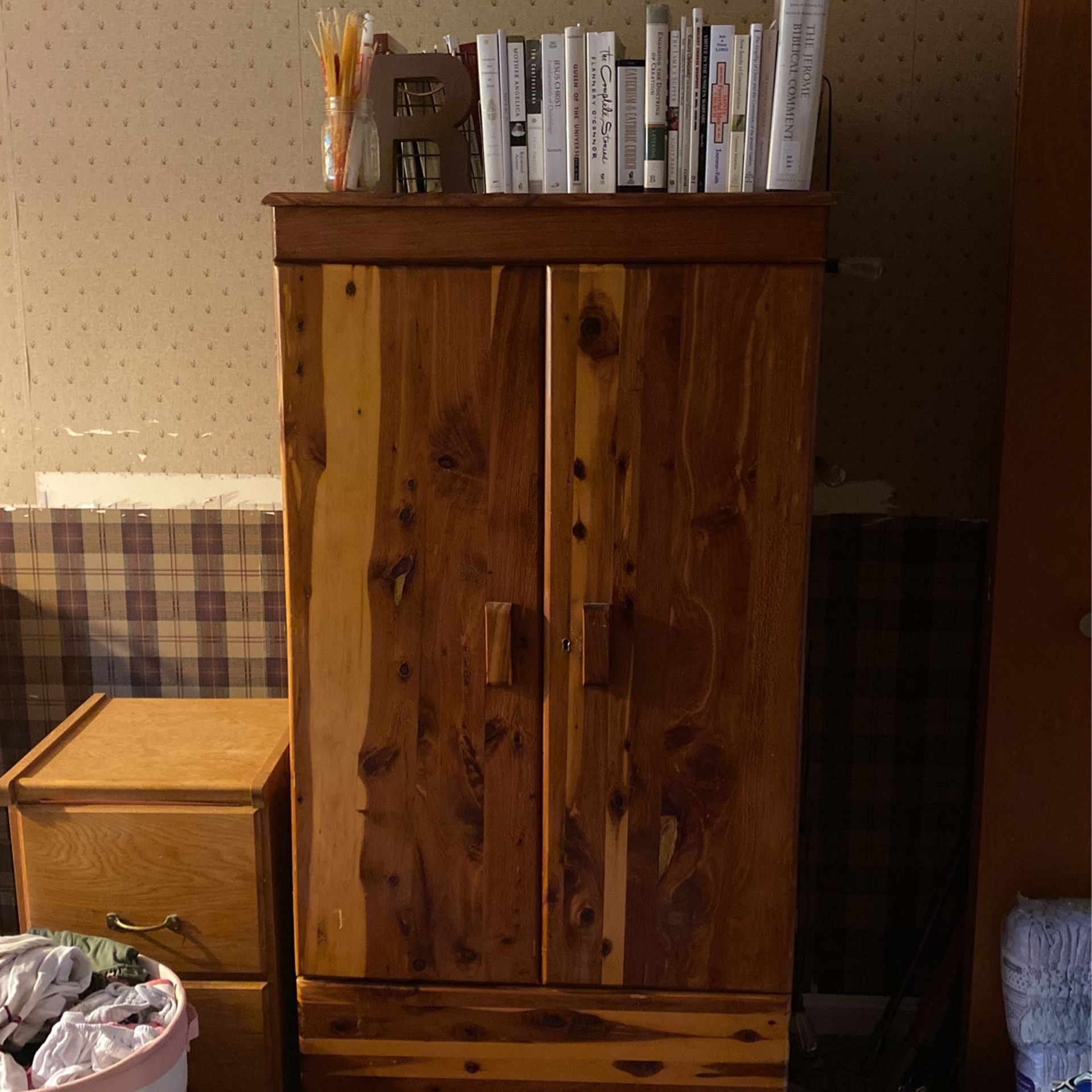 Wood Armoir Good Condition. Smoke Free Pet Free Home. Can Help Load 