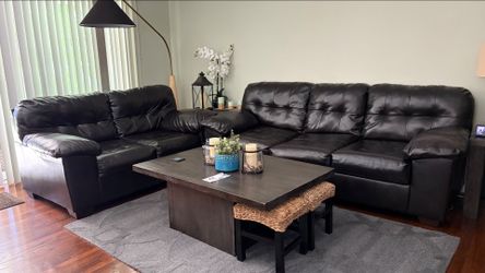 Sofas for sale, Ashley, Dark Brown ,vinyl