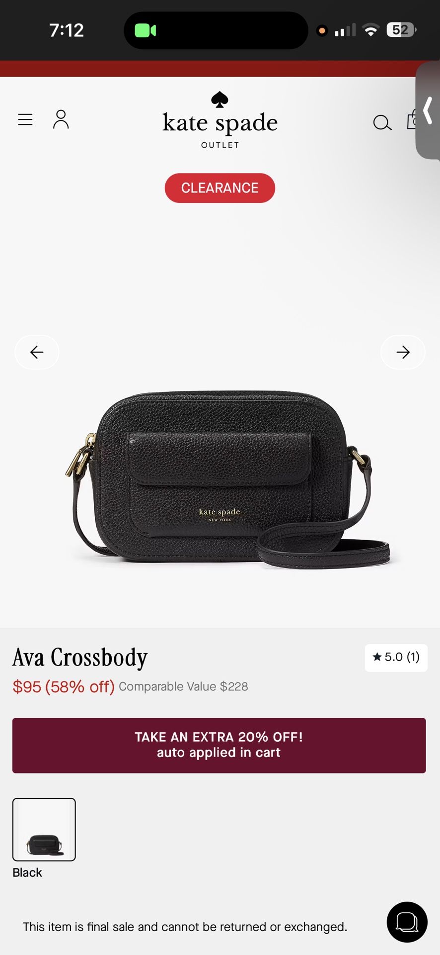 Kate Spade Ava Crossbody Black
