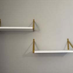 Gold And White Floating Shelves (2)