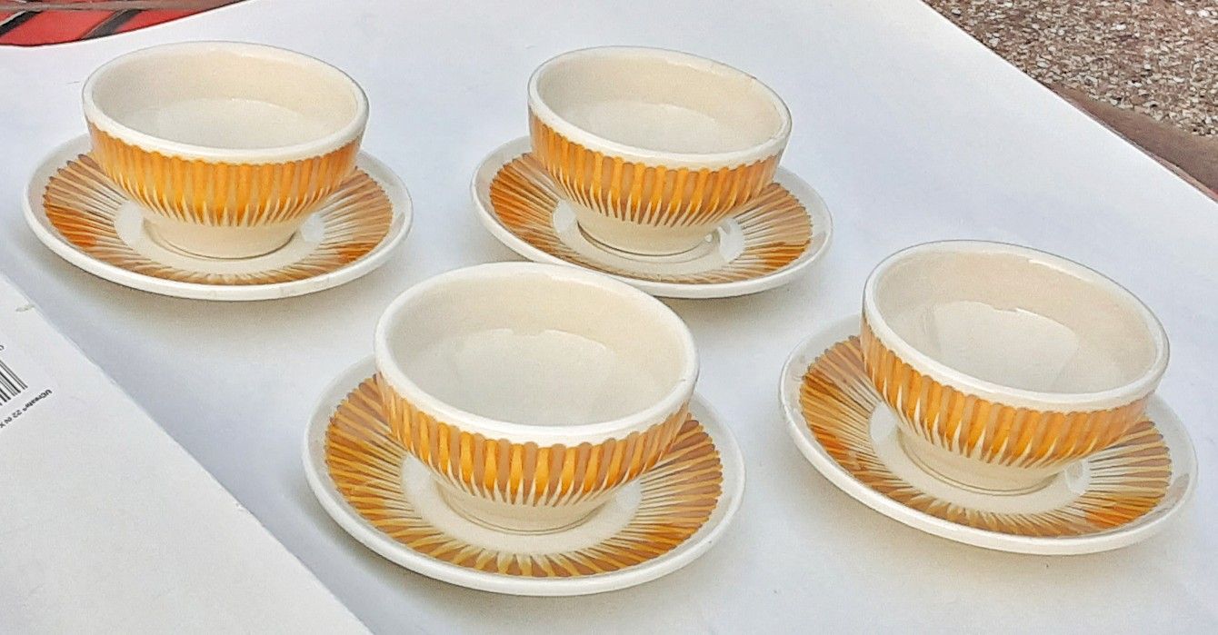 McM signed PAUL MC COBB mccobb Cup Of Soup Bowl Set Of 4 JACKON CHINA restaurant ware