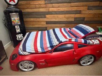 Red Corvette Kids Car Bed Frame + Organic mattress