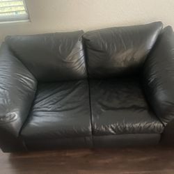 Black Leather Love And Sofa 