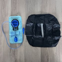 Set of 1 rain cover for backpack and 2 liter hydration reservoir for hiking 