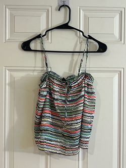 multicolored chevron-striped cami top