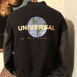 Vintage Universal Pictures Studios MCA Leather Wool Varsity Bomber Jacket  Adult Unisex XL