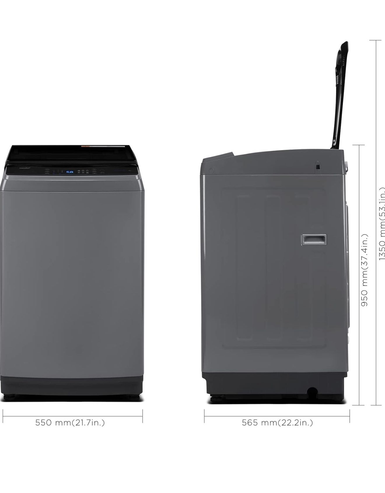 COMFEE’ Washing Machine 2.4 Cu.ft LED Portable Washing Machine and Washer Lavadora Portátil Compact Laundry 8 Models Environmentally Friendly Child