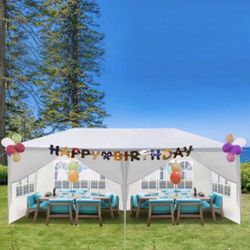 Canopy 10x20ft Canopy Tent with 6 Sidewalls Protable Tent for Parties Beach Camping Party (10x20,White)