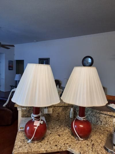 REDUCED!!! Pair of Red Lamps
