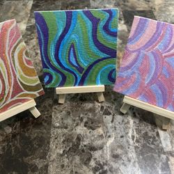 Mini paintings with easel included