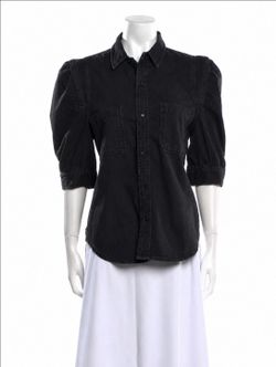 ✨ FRAME Three-Quarter Sleeve Button-Up Top ✨