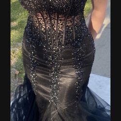 Beautiful Black Prom Formal Dress Corset 