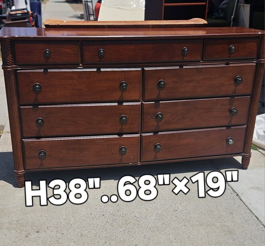 Solid Wood Dresser with Mirror