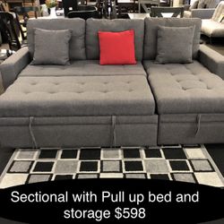 New Sectional Sleeper With Storage 