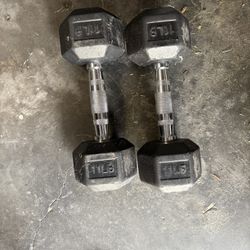 11lb Rubber Hex Dumbbells