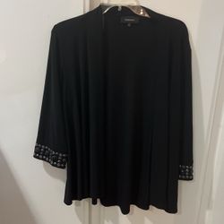 Flowing Jacket With Stitching And Jewels On Sleeves