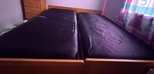 Twin bed frames, Nightstand, drawers