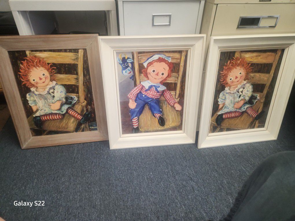 Raggedy Ann And Andy Paintings 100 OBO