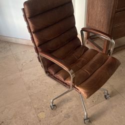 Restoration Hardware Office Chair Vintage Cigar leather