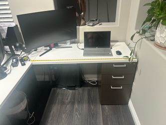 Home office desk and lateral file