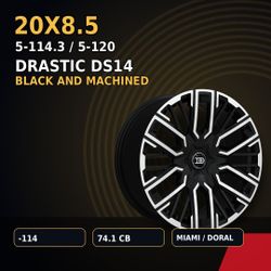 🔥 20X8.5 DRASTIC DS14 BLACK AND MACHINED Wheels 🔥