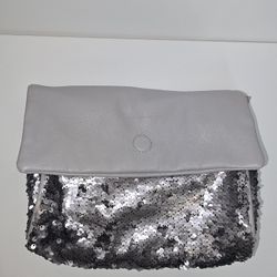 Silver Sequin Clutch