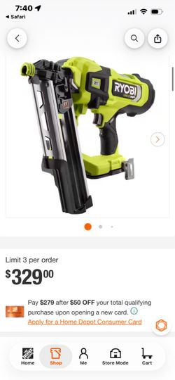 Ryobi 21 fraiming nailer