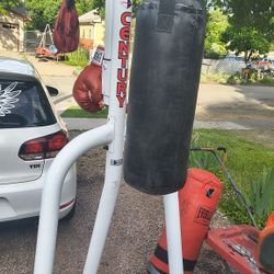 Century Punching Bag Stand With Heavy Bag An Speed Bag An Boxing Gloves 