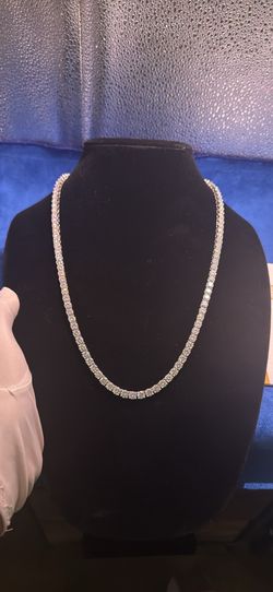 Vvs1 Tennis 5MM  chain / necklace Pass Diamond Tester 24 inch
