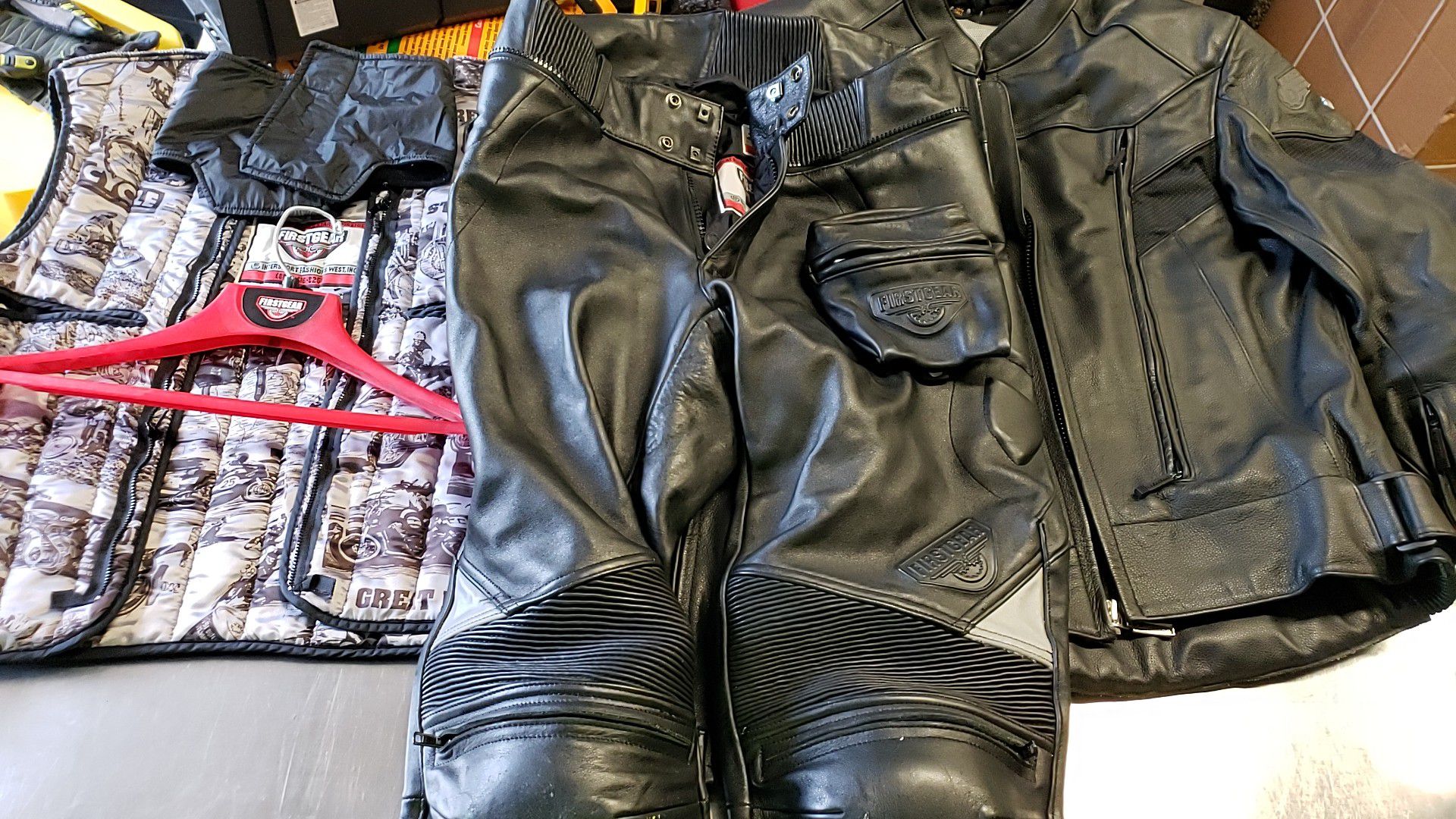 First Gear Leather Riding set armor - motorcycle, Harley Davidson, yamaha, bike, HD