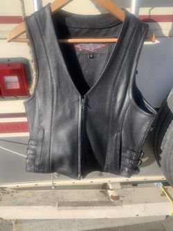 Men Or Woman Black Real Leather Vest