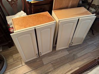 Two Upper Kitchen Cabinets