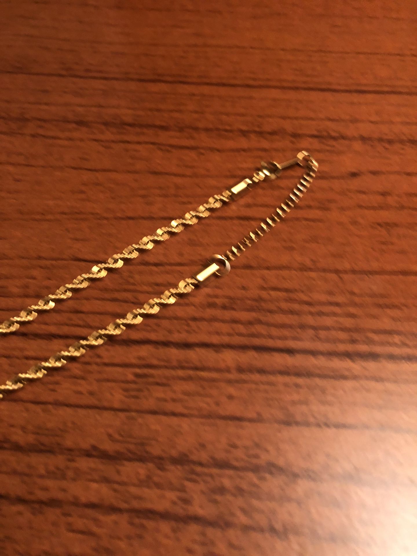 18” Gold Over Stainless Steel. Adjustable Length