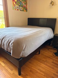 Full Size Vegan Leather Bed Frame