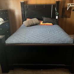 Queen Bed with Back Frame
