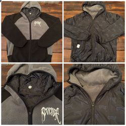 Revenge Reversible Sherpa Zip Up Hoodie Jacket