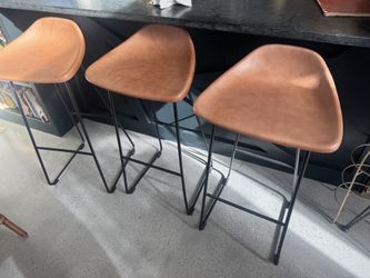 Pottery Barn Saddle Leather Bar Stools