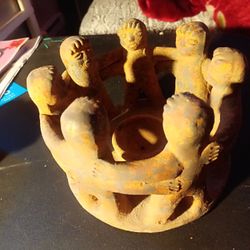 Circle Of 7 Friends Pottery Candle Holder 